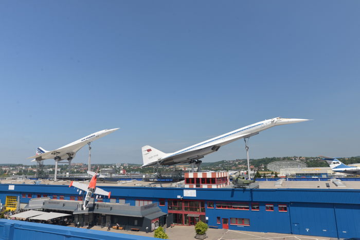 Concorde et Tupolev TU 144 sur le toit du musée technique de Sinsheim (D)
