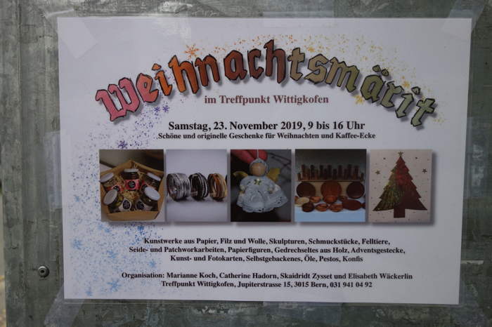 — Affichage marché de Noël artisanal — Berne —