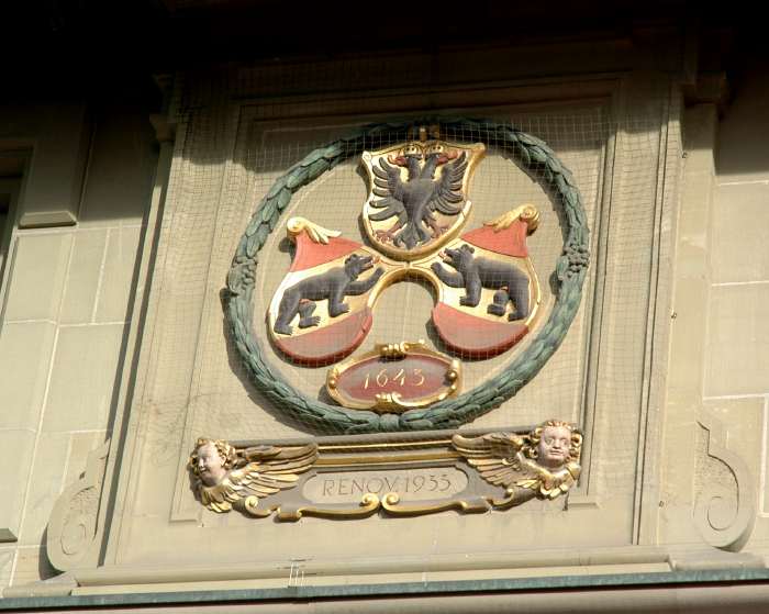 Détail en façade de la tour de l'ancienne prison - Berne