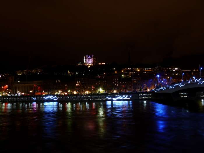 — Bord de Saône et colline de Fourvière - Fête des lumières — Lyon - 