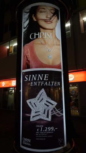 — Panneaux d'affichage rétro-éclairés "bijouterie Christ" - Cologne/Köln —