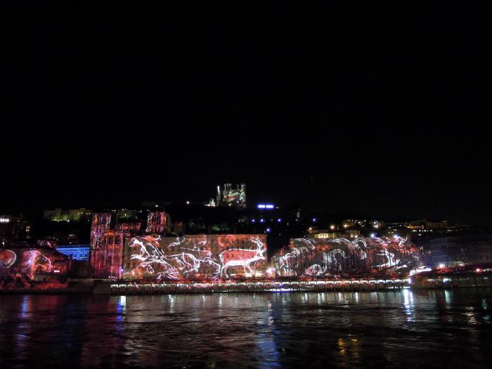 Basilique de Fourvière depuis les quais de Saône - Fête des Lumières 2012 - Lyon