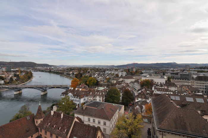 — Vue panoramique de Bâle en direction du Wettsteinbrücke - Bâle —