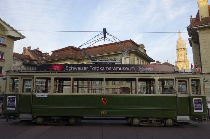 — Tramway "Museum Expo photo temporaire 25-26/11/2013" n°145 — Casinoplatz - Bern/Berne —