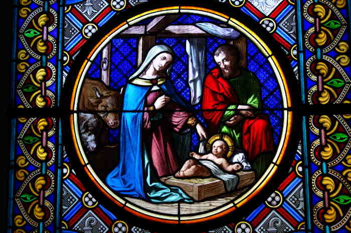 Nativité du Christ - Détail d'un vitrail  — Cathédrale protestante Notre-Dame - Bâle/Basel — 