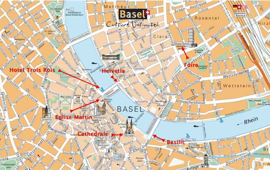 — Plan du centre ville de Bâle/Basel —
