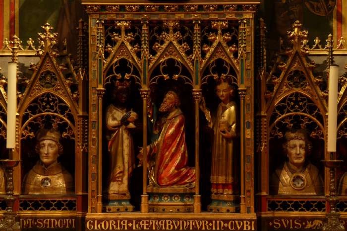 Représentation sur bois des mages cathédrale de Cologne