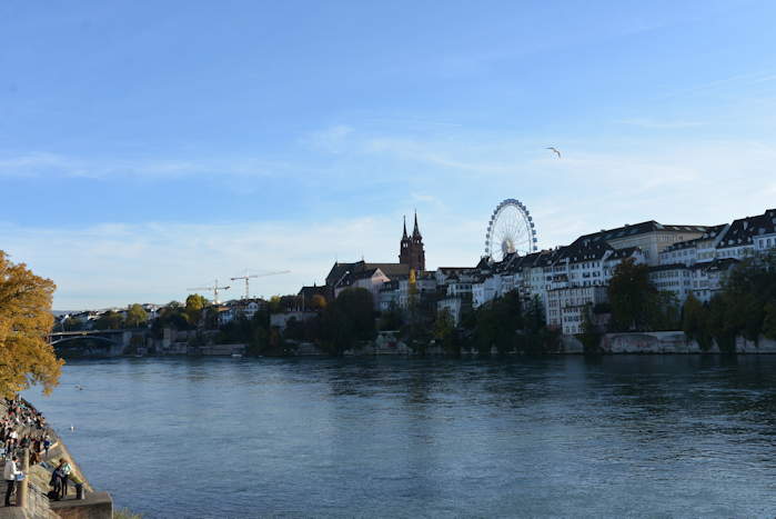 Cathédrale et Rhin vus depuis le Mittlere-Brücke — Foire d'Automne — Bâle