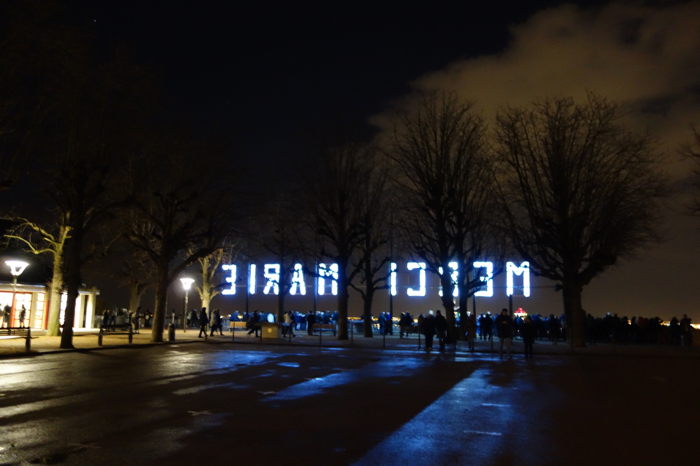 — "Merci Marie" — Colline de Fourvière — Fête des Lumières — Lyon —