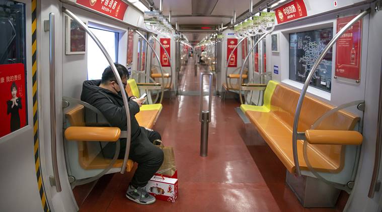 Métro vide à Pékin en raison du Coronavirus.