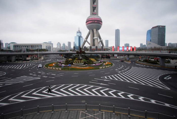 Shanghaï: ville fantôme  Pudong, Shanghai, Chine, 5 Février 2020