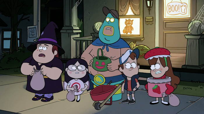 Soos, Dipper, Mabel...  Capture d'écran: série ©"Gravity Falls" créée par Alex Hirsch