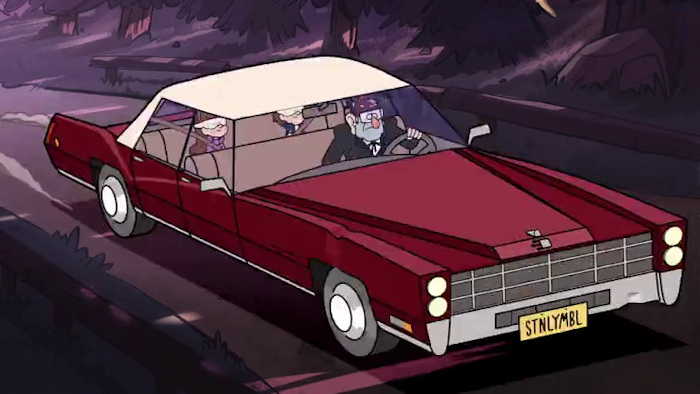 La voiture de Grand Tonton Stan/Satan  Capture d'écran: série ©"Gravity Falls" créée par Alex Hirsch