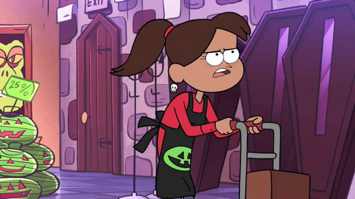 Employée au Summerween Superstore  Capture d'écran: série ©"Gravity Falls" créée par Alex Hirsch