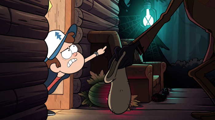 Dipper repoussant "Trickster"  Capture d'écran: série ©"Gravity Falls" créée par Alex Hirsch