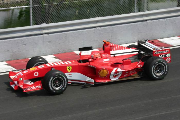 Michael Schumacher dans sa Ferrari