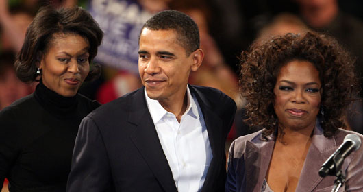 Michelle et Barack Hussein Obama avec Oprah Winfrey