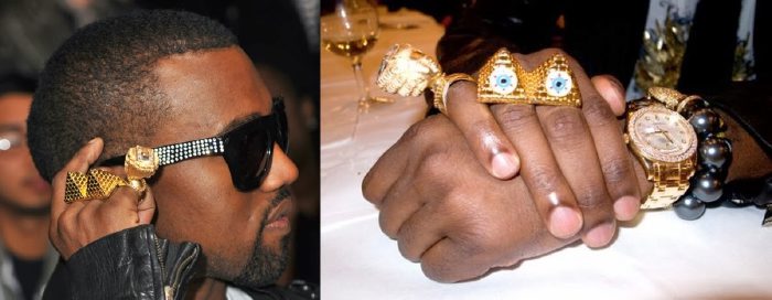 Kanye West et ses bagues pyramides...