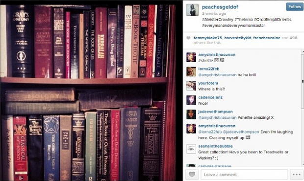 Message Twitter de Peaches Geldof à propos d'Aleister Crowley