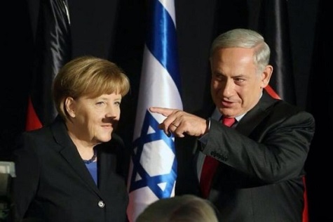 Netanyahu faisant une moustache d’Hitler à Angela Merkel: la photo qui embarrasse!