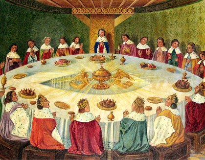 Le roi Arthur, les chevaliers de la Table ronde et le Graal.