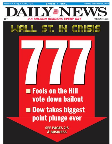 Wall Street en crise  Daily News du 30 septembre 2008