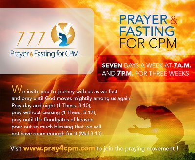 Jeûne et prière  7 jours/semaine à 7:00 AM et 7:00 PM  pendant trois semaines