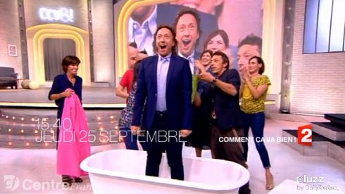 Stéphane Bern après avoir relevé le défi du Ice Bucket Challenge