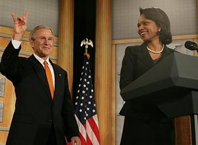 G.W. Bush et C. Rice