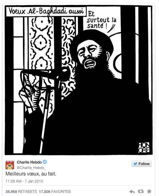 tweet de Charlie Hebdo 7 Janvier 2015