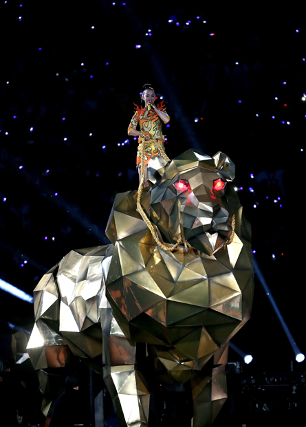 Katy Perry pendant sa prestation au Super-Bowl au 1/02/2015