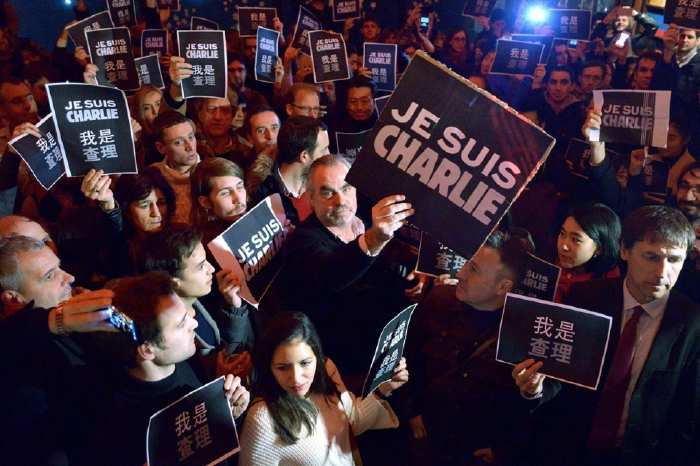 Manifestation Charlie Hebdo à Pékin