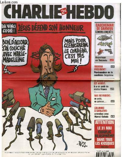 CHARLIE HEBDO N°726 - DA VINCI CODE : JESUS DEFEND SON HONNEUR 