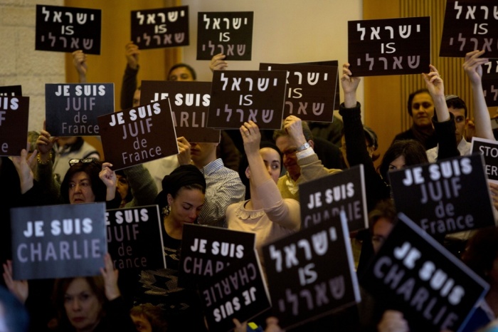 Scène "Je suis Charlie" prise à Jérusalem