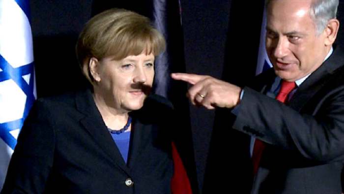 Netanyahu faisant une moustache d’Hitler à Angela Merkel: la photo qui embarrasse!