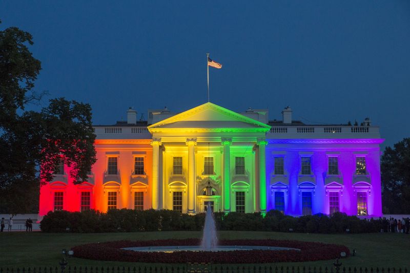 La Maison Blanche aux couleurs de l'arc-en-ciel le 26 Juin 2015