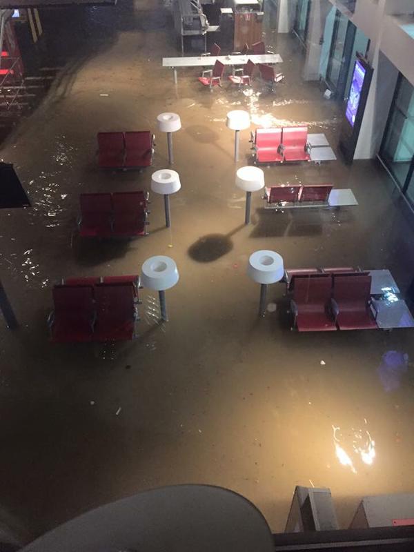 La gare de Cannes inondée