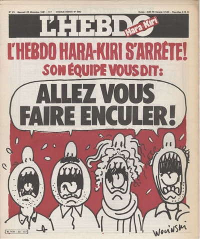 "L'HEBDO HARA-KIRI N°23 du 23/12/1981" WOLINSKI: L'HEBDO HARA-KIRI S'ARRÊTE !