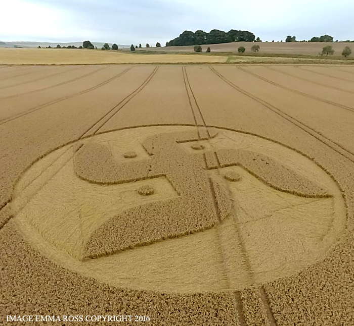 Crop circle apparu à Cooks Plantation, près de Beckhampton, Wiltshire (GB)