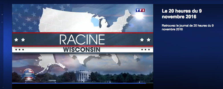 Capture d'écran JT du 20H de TF1 le 9/11/2016