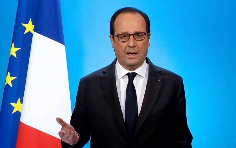 Capture d'écran du discours de François Holande, à l'Elysée le 1er décembre 2016 AFP - STAFF 