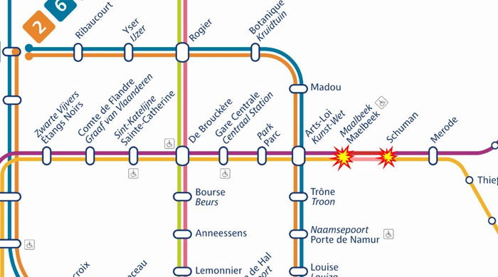 Attentats aux stations de métro Maalbeek/Maelbeek et Schuman