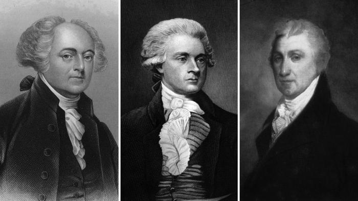 John Adams, Thomas Jefferson et James Monroe. 