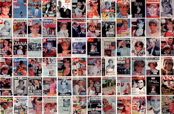 Couvertures de magazines dédiées à Lady Diana