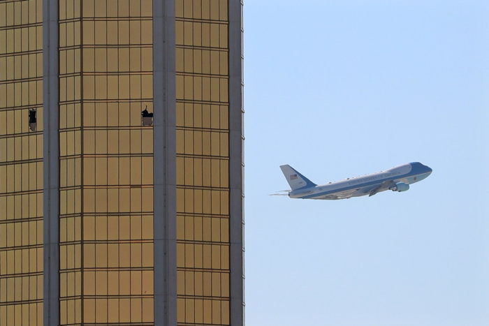 L'avion Air Force One du président Donald Trump décolle de Las Vegas