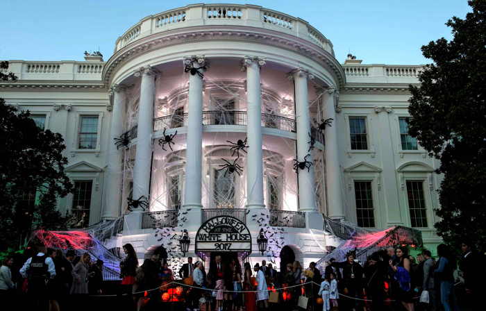 La Maison Blanche lors de la fête d'Halloween 2017