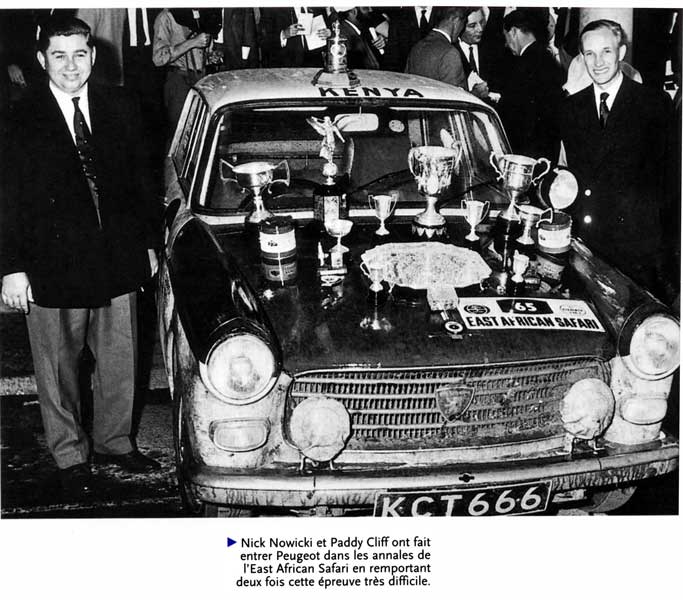 404 Peugeot qui avait gagné à deux reprises l'East African Safari