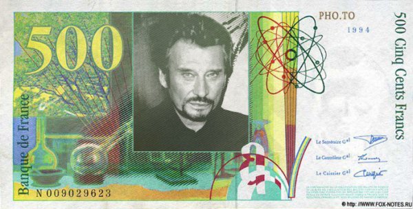 Photo-montage: Johnny Hallyday patché sur le billet de 500 Euros