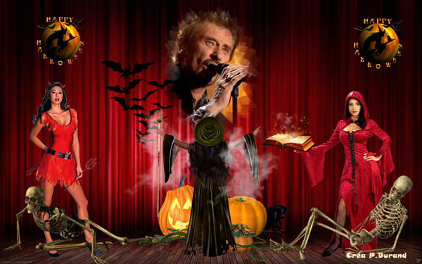 Montage-photo Hallyday/Halloween