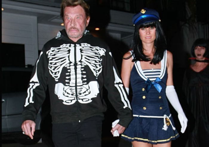 Johnny Hallyday et son épouse Laeticia maquillés pour Halloween  